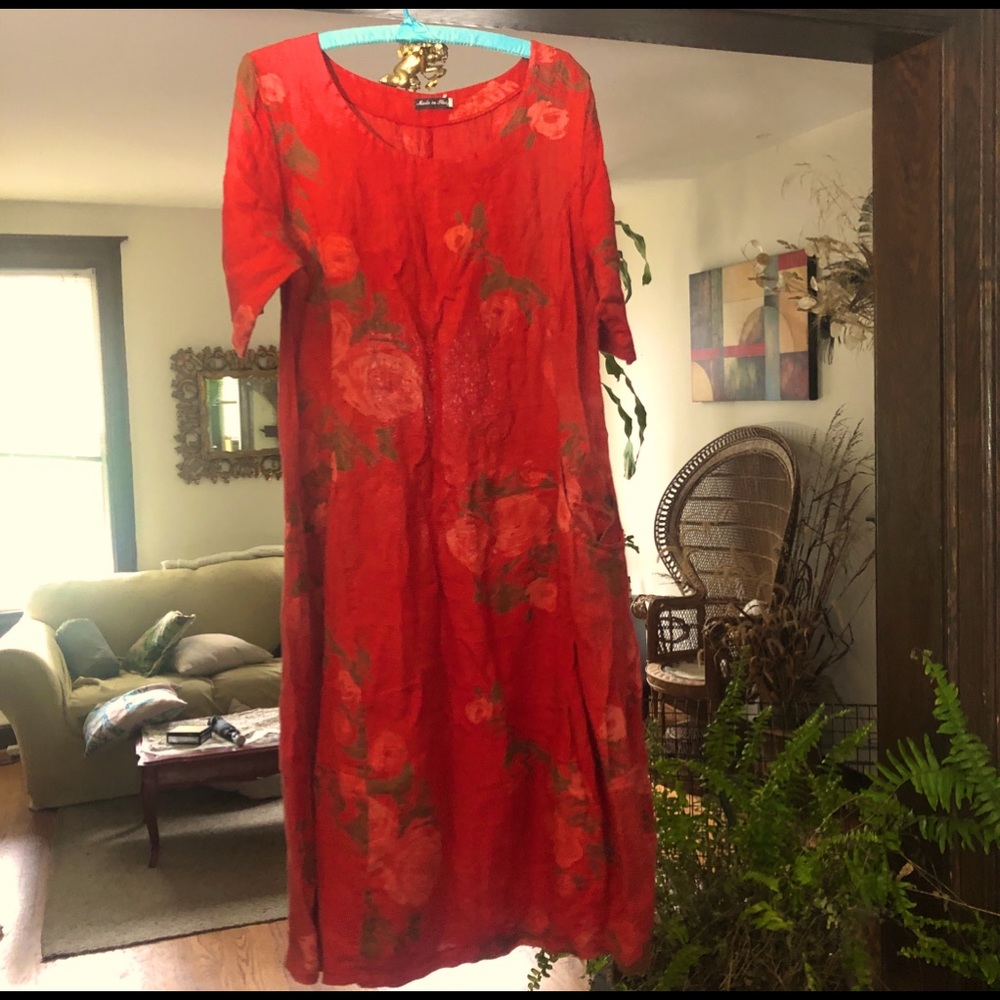 100% linen dress with pockets
